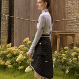 KANDINI Quilting Padded Wrap Skirt - Black