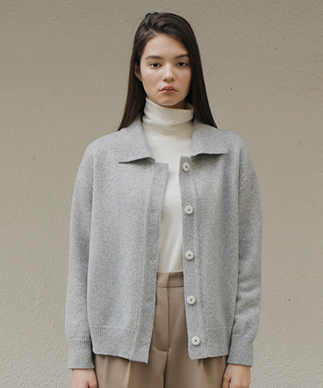 PAUL AND ALICE  WOOL BELTED CARDIGAN - GRAY
