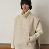 KUME STUDIO Handmade Wool Vest - Oatmeal