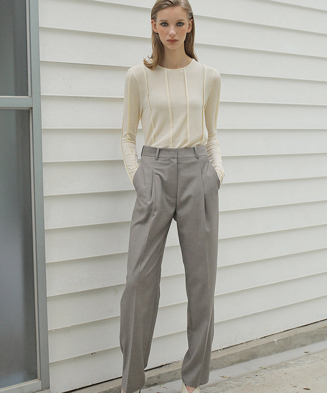 PAUL AND ALICE  BASIC SLACKS - BEIGE