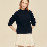LE SONNET Duke Cable Knit - Navy
