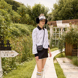 KANDINI Boyfriend Short Polo Shirts - Black