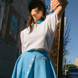 KANDINI Color Round Polo Shirt - Blue