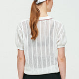 LE SONNET Air knit Polo - Cream