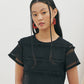 KUME  STUDIO Fringe Lace Mini Dress - Black
