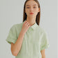 PAUL AND ALICE LINEN SHIRT DRESS - LIME