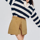 LE SONNET Swing Culotte Pants - Beige