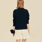 LE SONNET Duke Cable Knit - Navy