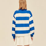LE SONNET Stripe Pullover - Blue