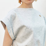 KUME STUDIO Rolled Up Half-Sleeve T-Shirt - Melange Gray