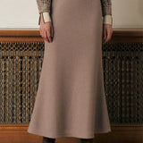 KUME STUDIO Soft Long Knitted Skirt - Light Pink