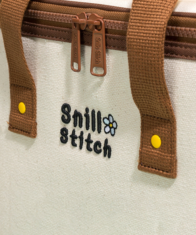 SNILLO STITCH Canvas Picnic Cooler Bag Flower - Brown