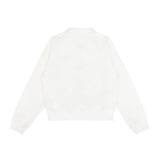 PIV'VEE Knit Collar Half Zip Sweatshirt - Cloud White