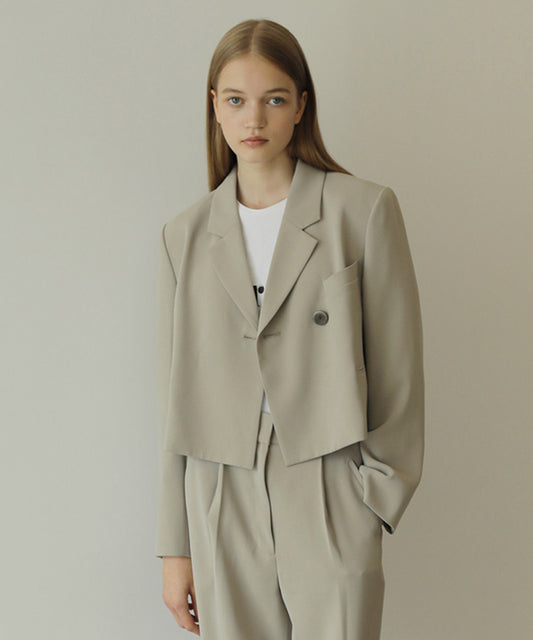 PAUL AND ALICE SHORT DOUBLE JACKET- BEIGE