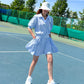 N9 Pvik Kara Embroidery Short Sleeve Tee - Sky Blue
