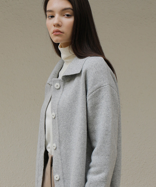 PAUL AND ALICE  WOOL BELTED CARDIGAN - GRAY