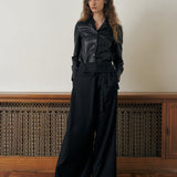 KUME STUDIO Waist Folded Trousers - Black