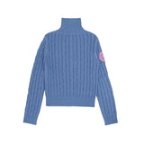 PIV'VEE Cable Knit Half Zip Sweater - Cornflower Blue
