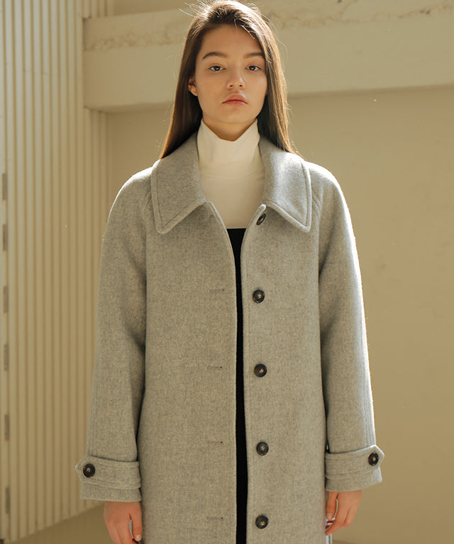 PAUL AND ALICE RAGLAN WOOL COAT - GRAY
