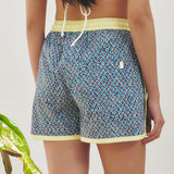 KUME STUDIO  Tropical Banded Shorts - Blue