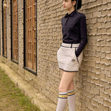 KANDINI Quilting Padded Mini Skirt - Ivory
