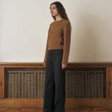 KUME STUDIO Alpaca Wool Blend Bouncle Sweater - Camel