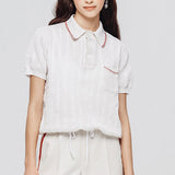 LE SONNET Air knit Polo - Cream