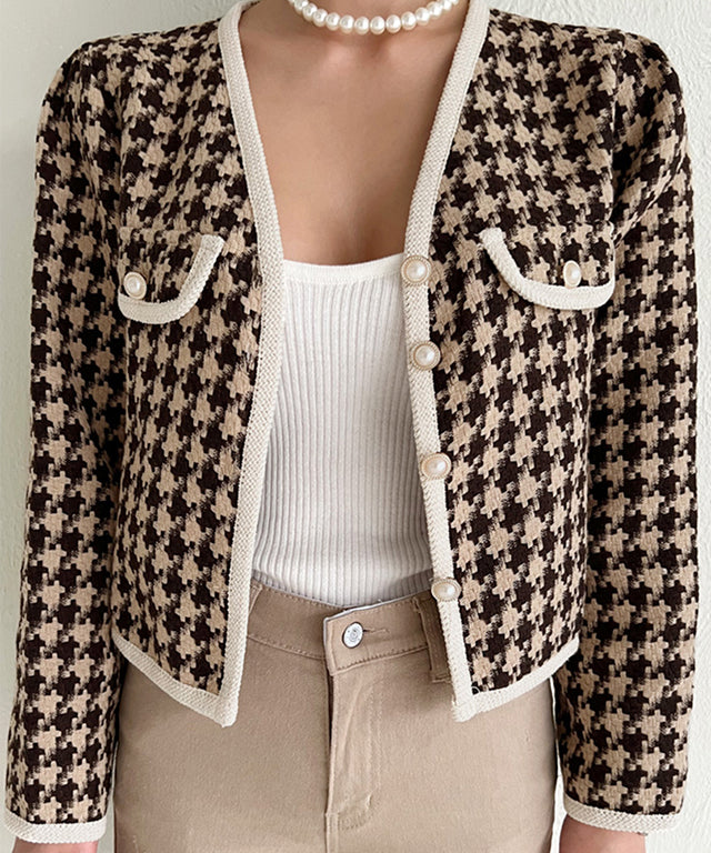 N9 Zito Bell Check Jacket - Brown