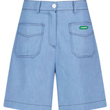 LE SONNET Pocket Denim Shorts - Sky Blue