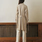 KUME  STUDIO Faux Leather Belted Dress - Ivory