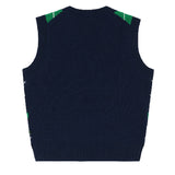 AVEN Wool Cashmere Argyle Vest - Navy