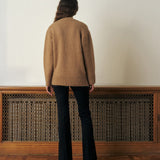 KUME STUDIO Oversized Soft Mohair Sweater with Neck Warmer - Beige