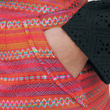 KUME STUDIO  Ethnic Jacquard Button Mini Skirt - Magenta