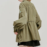 LE SONNET Romantic Windbreaker - Khaki