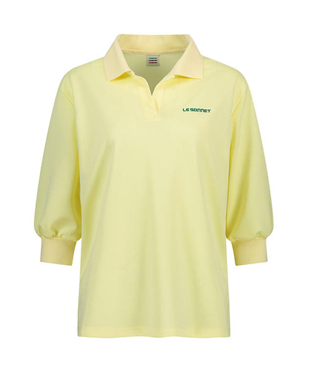 LE SONNET Simple Polo Shirts - Lemon Yellow