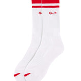 LE SONNET Key Logo Socks - Green / Red (2pack)