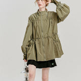 LE SONNET Romantic Windbreaker - Khaki