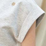 KUME STUDIO Rolled Up Half-Sleeve T-Shirt - Melange Gray