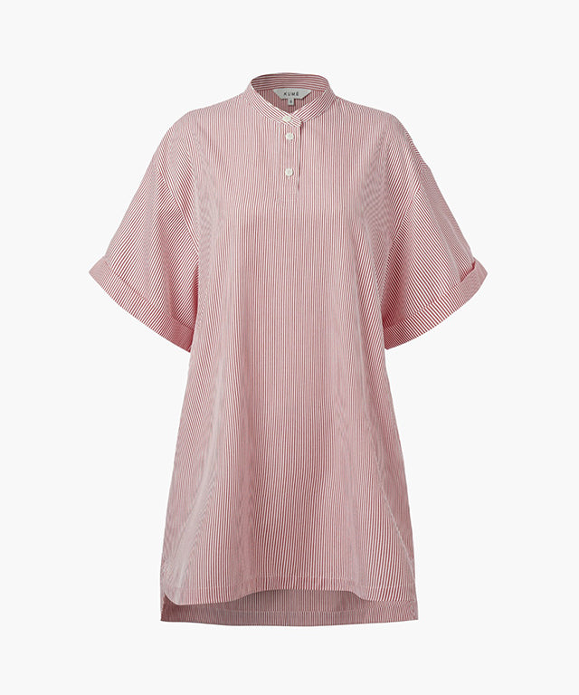 KUME  STUDIO Belted Shirt Mini Dress - Red