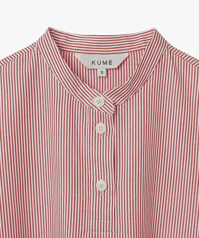 KUME  STUDIO Belted Shirt Mini Dress - Red