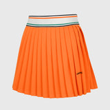 KANDINI  Elastic Band Pleats Skirt - Orange