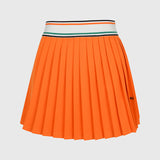 KANDINI  Elastic Band Pleats Skirt - Orange