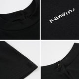 KANDINI Half-neck Sleeveless T-shirts - Black