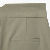 KUME STUDIO High-Rise Belt Detail Trousers - Olive
