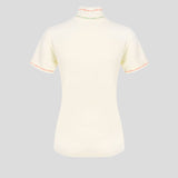 KANDINI High-neck Half Sleeve T-shirt - Cream