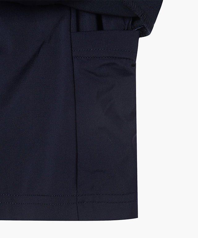 KUME STUDIO Logo Pleated Skirt With Elastice Band - Navy