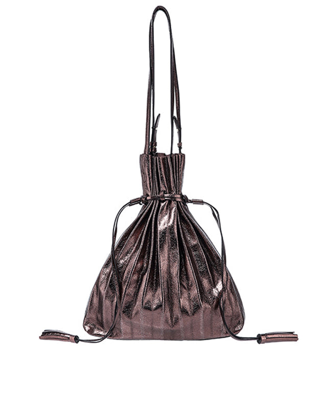 Lucky Pleats Shopper Cracked - Choco Brown