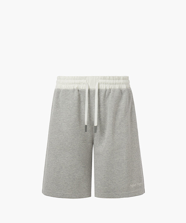 KUME STUDIO (MEN) Player Embroidered Sweatshorts - Melange Grey