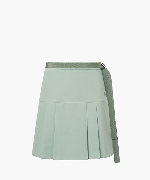 KUME STUDIO  Ribbon Pleated Skirt - Mint