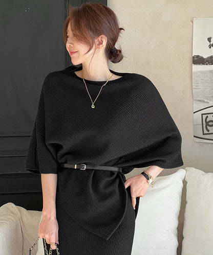 N9 Lecentz Cape Skirt + Belt - Black